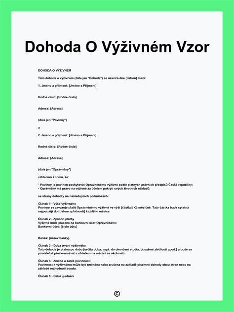 Vzory dohôd o výživnom na dieťa v slovenském rodinnom práve: forma, náležitosti a postup schvaľovania